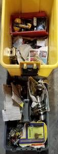 lot 275 image: PORTABLE TOOL BOX WITH DOOR KNOBS, DEAD BOLTS, AND RELATED AS SHOWN.