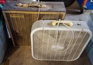 lot 288 image: BOX FANS IN STYLESCONDITION SHOWN. YOU ARE BIDDING BY THE PIECE.