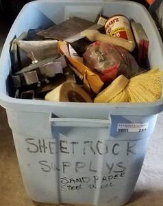 lot 289 image: LOT OF SHEETROCK SUPPLIES, TOOLS AND RELATED AS SHOWN.