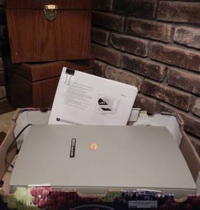 lot 55 image: HP SCANNER AND PERSONAL FILE BOXES AS SHOWN.