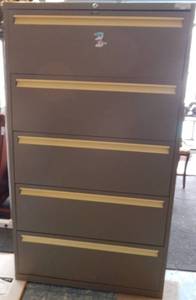 lot 587 image: 5-DRAWER METAL LATERAL FILING CABINET AS SHOWN.