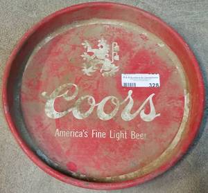 lot 328 image: VINTAGE COORS TRAY CONDITION AS SHOWN