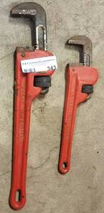 lot 343 image: LOT OF PIPE WRENCHES AS SHOWN.