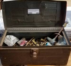 lot 348 image: LOT OF COPPER FITTINGS AND MORE AS SHOWN.