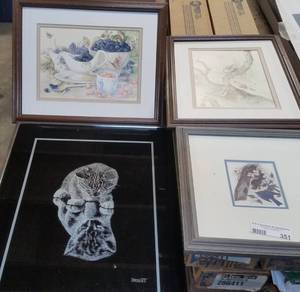 lot 351 image: LOT OF ASSORTED FRAMES AS SHOWN.