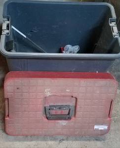 lot 355 image: LOT OF ASSORTED HARDWARE, PORTABLE TOOLBOX AS SHOWN.