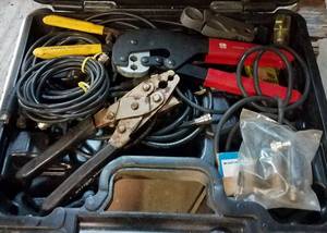 lot 364 image: LOT OF CABLE, PLIERS AND MORE AS SHOWN.