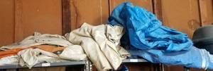 lot 395 image: LOT OF ASSORTED TARPS AS SHOWN.