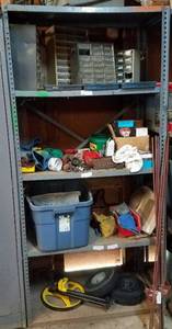 lot 418 image: METAL SHELF AS SHOWN. CONTENTS NOT INCLUDED.