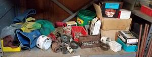 lot 419 image: MIXED LOT OF ASSORTED ITEMS INCLUDING ROOFING NAILS, SOCKET SET, AND MORE AS SHOWN.