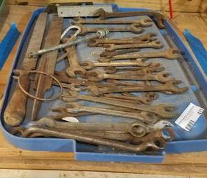 lot 433 image: ASSORTED WRENCHES AND MORE AS SHOWN.