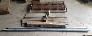 lot 453 image: LOT OF CONCRETE TOOLS INCLUDING ROLLER TAMP, FLOAT, TROWELS AND MORE AS SHOWN. CHECK THESE OUT