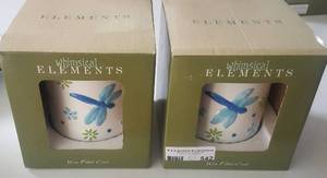 lot 542 image: GARDENVILLE DRAGONFLY WAX FILLED CROCKS IN BOXES AS SHOWN. SEE PICTURES. YOU ARE BIDDING BY THE PIECE