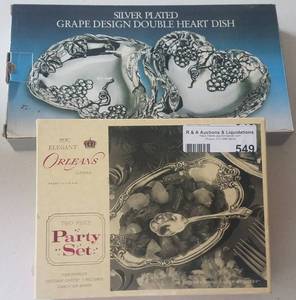 lot 549 image: SILVERPLATE TRAYS AS SHOWN.