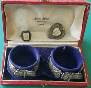 lot 590 image: ANTIQUE SILESIAN WIREWORK BRACELETS IN FITTED CASE PLUS