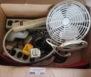 lot 625 image: FAN, POWER SURGES AND MORE AS SHOWN.