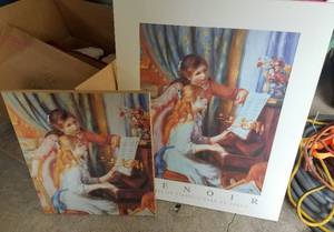 lot 638 image: LOT OF 2 FRAMED PRINTS GIRLS AT PIANO RENOIR AS SHOWN.