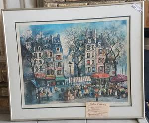 lot 673 image: FRAMED LE PETIT FRUITTER COLORED LITHOGRAPH SIGNED AND NUMBERED 340500 BY DU BOIDT WITH CERTIFICATE OF AUTHENTICITY AS SHOWN.