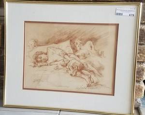lot 678 image: FRAMED COMPANIONS COLORED LITHOGRAPH SIGNED AND NUMBERED 85150 BY JUDIE MARTIN.