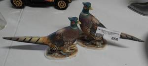lot 668 image: LEFTON CHINA PHEASANTS FIGURES AS SHOWN. YOU ARE BIDDIND BY THE PIECE.