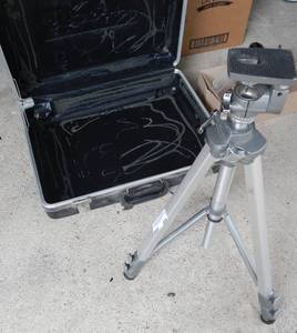 lot 694 image: INFOCUS STORAGE CASE AND TRIPOD AS SHOWN.