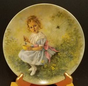 lot 741 image: 1981 LITTLE MISS MUFFET COLLECTIBLE PLATE BY JOHN MCCLELLAND IN THEMEDESIGNTITLE SHOWN.