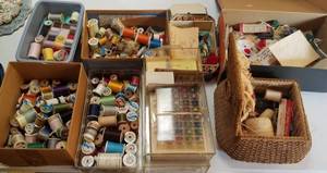 lot 749 image: LOT OF VINTAGE SEWING NOTIONS AND MORE AS SHOWN.