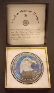 lot 705 image: MEADOW MOUNTAIN DESIGNS PEWTER BASE PAPER WEIGHT IN ORIGINAL BOX AS SHOWN.