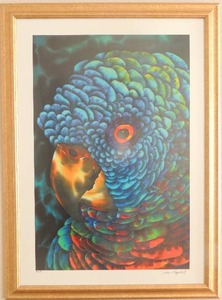 lot 11 image: Parrot Art  # 331 of 400 by  Zen Asyturte  SIGNED  36x26 VERY COLORFUL