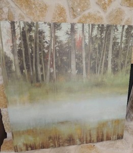 lot 34 image: Large Forrest Canvas Art  - no name 45x45