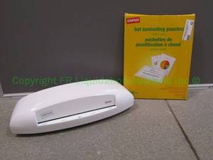 lot 42 image: Staples model 26530 laminator, includes Staples laminator pouches