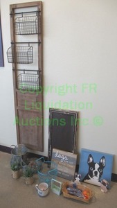 lot 13 image: Various home decor, including baskets, pictures, and more