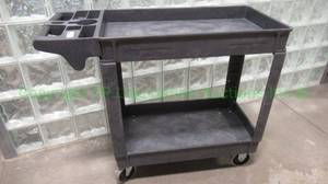 lot 54 image: Plastic utility cart, includes cupholders