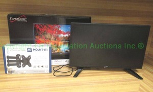 lot 140 image: SuperSonic 19 SC-1911 LED HDTVs, 2 count, includes wall mount kit