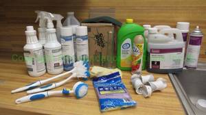 lot 136 image: Hillyard, Henry Schein, and other cleaning chemicals