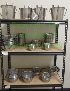 lot 127 image: Metal dog dishes, various sizes