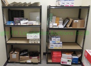lot 158 image: Metal utility shelves, contents not included, 61 x 36 x 18, 2 count