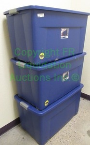 lot 125 image: Sterilite 45 gal. plastic storage containers, 3 count