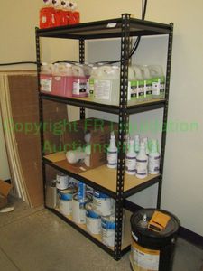 lot 110 image: Metal utility shelf, contents not included, 61 x 36 x 18