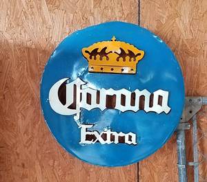 lot 151 image: 21 Metal Bottle Cap Corona Beer Sign