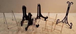 lot 244 image: Metal &amp Plastic Plate Stands
