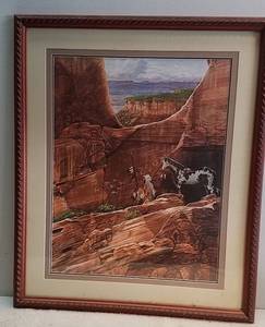 lot 271 image: Framed &amp Matted Print of Wolf Pack by Julie Kramer Cole