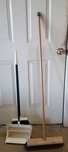 lot 277 image: push broom and broom with dust pan