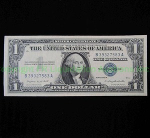 lot 464 image: United States Silver certificate 1957A blue seal one dollar