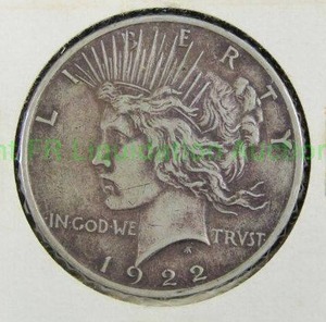 lot 477 image: Silver 1922 peace dollar
