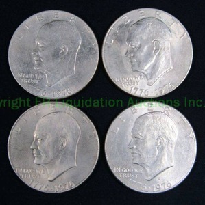 lot 519 image: Bicentennial 1776-1976 Ike dollars. Bid is times the quantity