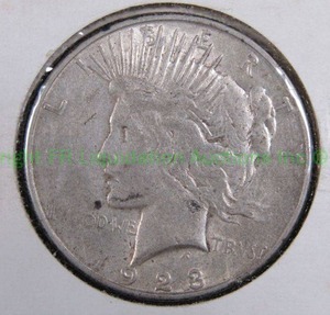 lot 535 image: Silver 1923 peace dollar