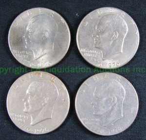 lot 485 image: Bicentennial 1776-1976 Ike dollars. Bid is times the quantity