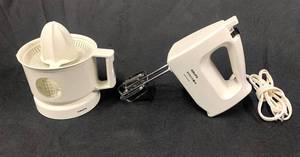 lot 32 image: Krups hand mixer and Juicer