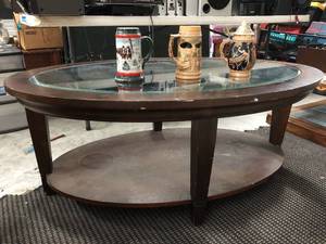 lot 84 image: Wood and Glass Coffee Table